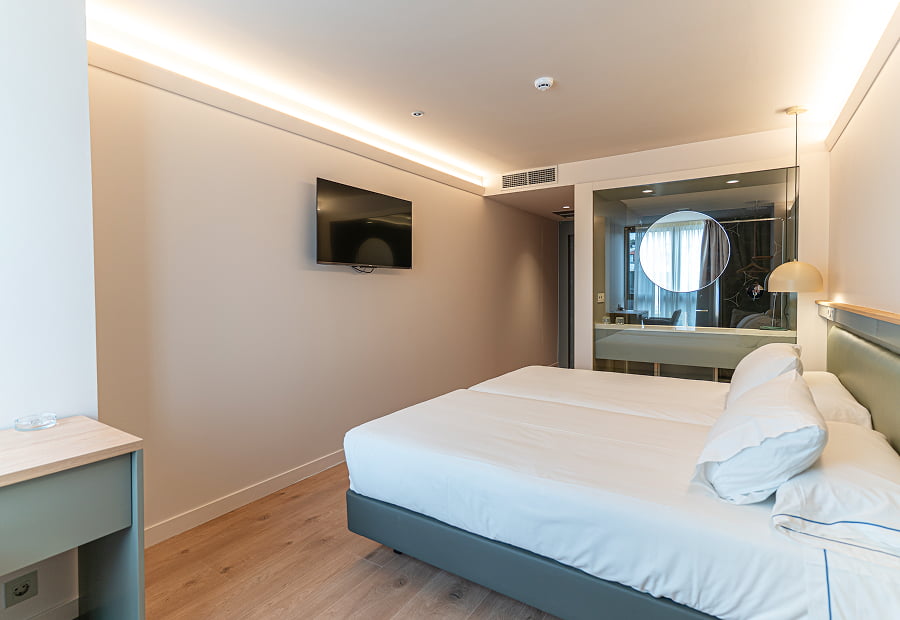 Double Room 1 Overview of the double room at Hotel Los Pasiegos