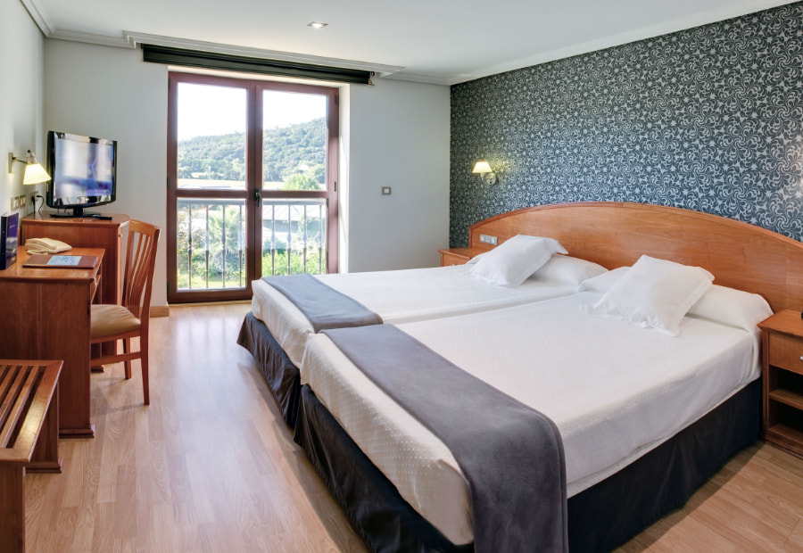 Habitación doble 3 Room with two single beds and television